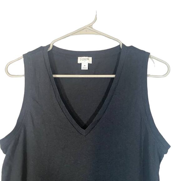 J. Crew Black Lightweight V-Neck Casual Basic Tank Top Women Sz M - Picture 3 of 5